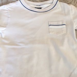 White Janie and Jack shirt with blue detail